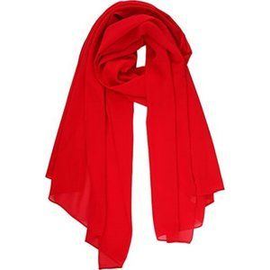 Women's Breathable Chiffon Scarves Red NWOT 25”x 66”